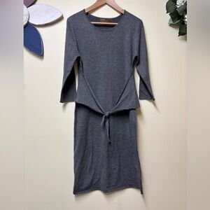 Kerisma Jilly Grey Tie Front Soft Sweater Dress - Large